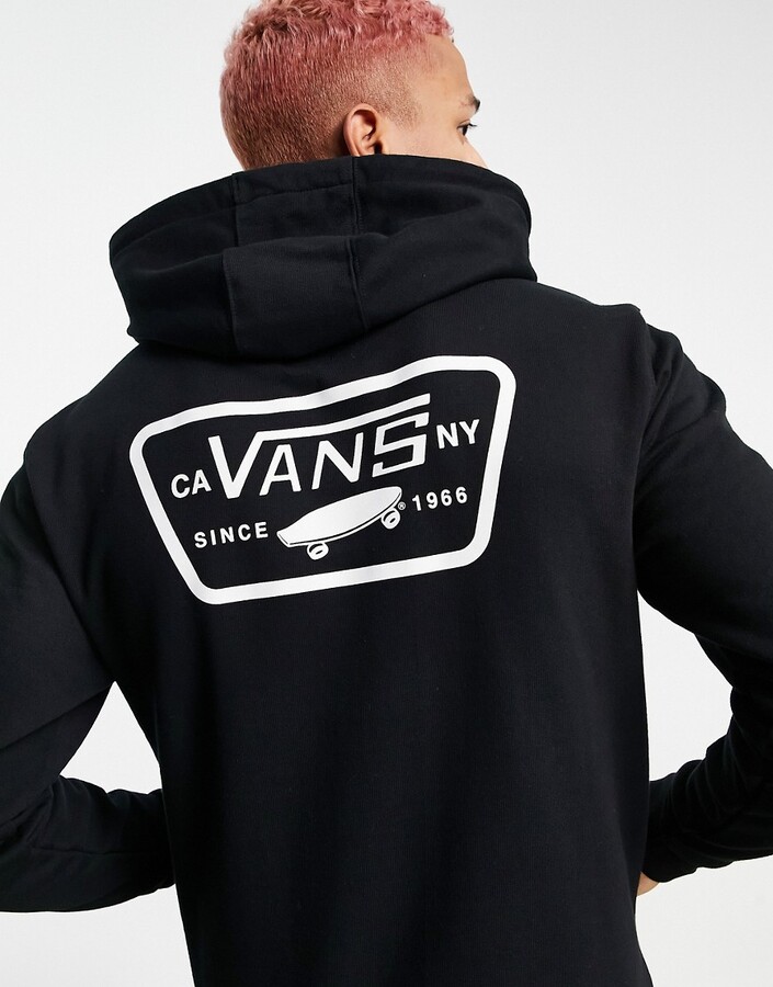 Vans Full Patched back print hoodie in black - ShopStyle