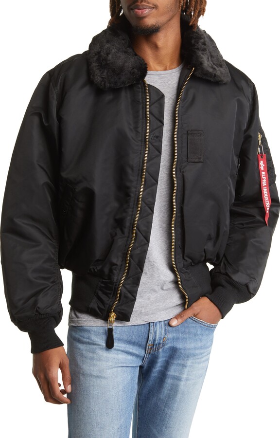 Alpha Industries Alpha B-15 Water Resistant Flight Jacket with Removable  Faux Fur Collar - ShopStyle