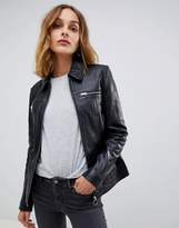 Thumbnail for your product : Muu Baa Muubaa Circle Zip Front Mottled Leather Jacket