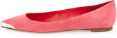 Thumbnail for your product : Alexander McQueen Suede Metal-Tipped Skimmer Flat, Geranium