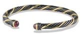 Thumbnail for your product : David Yurman Black & Gold Cable Bracelet with Rhodalite Garnet
