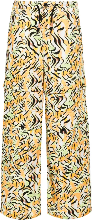 Marni Animal-Print Straight-Leg Trousers
