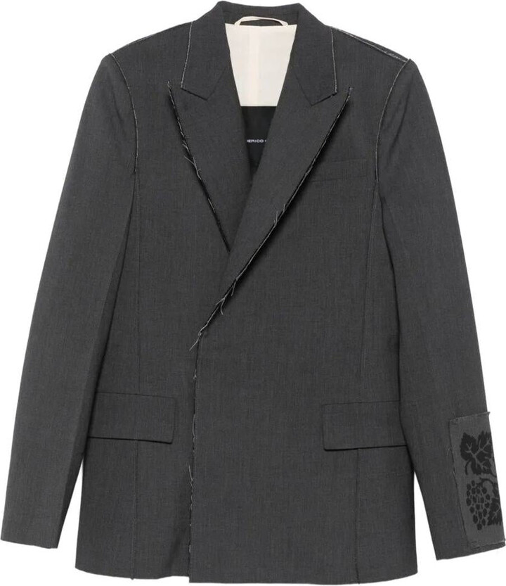 Federico Cina Raw Cut Double-Breasted Jacket