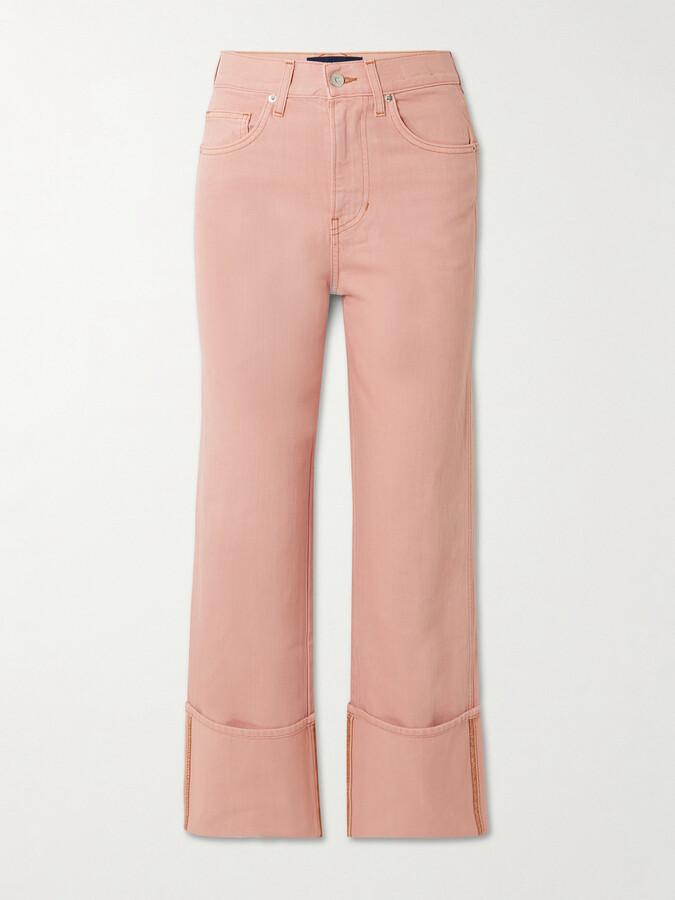Veronica Beard Dylan Cropped High-rise Straight-leg Jeans - Pink