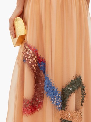 Roksanda Giona Sequinned Silk-organza Gown - Beige