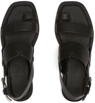 Toms Black Leather Freya Women's Sandals