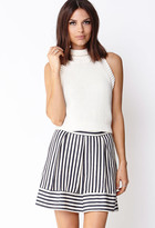 Thumbnail for your product : LOVE21 Life In ProgressTM Seaside Striped A-Line Skirt