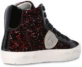 Thumbnail for your product : Philippe Model Glittered Leather High Top Sneakers