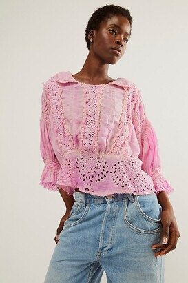 eyelet ruffle top