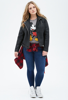 Thumbnail for your product : Forever 21 FOREVER 21+ Faux Leather Moto Jacket