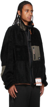 Miharayasuhiro Black Boa Fleece Zip-Up Jacket