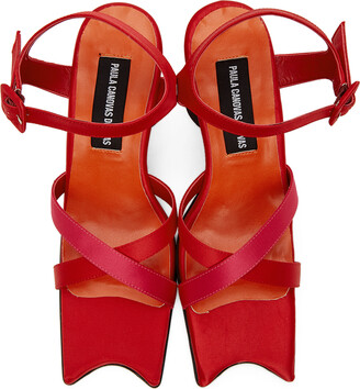 Paula Canovas Del Vas Red & Pink Diablo Heeled Sandals
