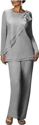 grey pantsuit wedding