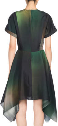 Kenzo Soft Flare Dress Short Sleeve Dress, Olive