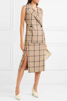 Thumbnail for your product : Monse Louise Asymmetric Cutout Checked Twill Dress - Beige