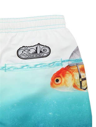 Molo Fish Print Nylon Swim Shorts