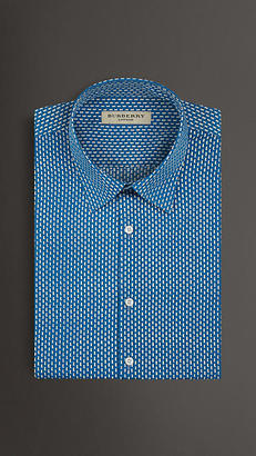 Burberry Slim Fit Short Sleeve Geometric Print Shirt
