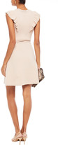 Thumbnail for your product : Sandro Tilla Ruffle-trimmed Embellished Ribbed-knit Mini Dress