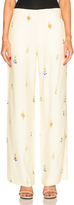 Thumbnail for your product : Victoria Beckham Drape Viscose Wide Leg Earring Print Trousers