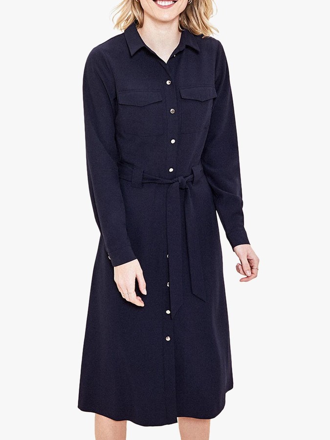 oasis navy shirt dress