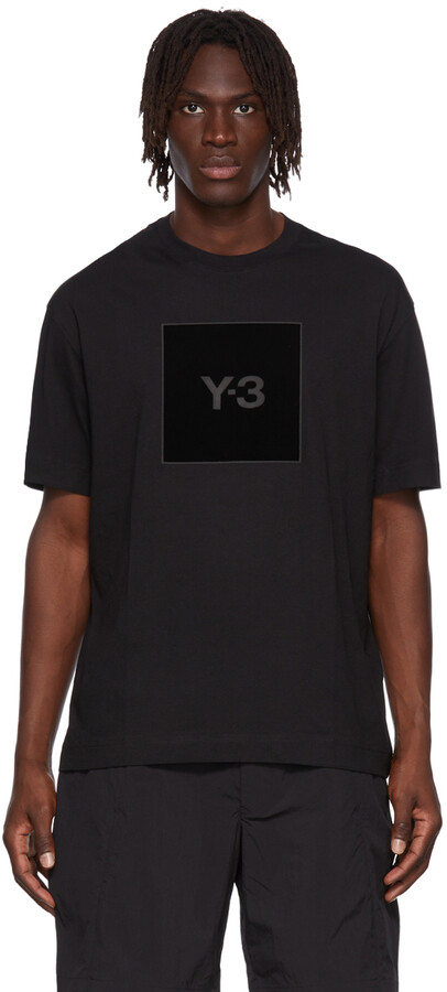 Y-3 Black Square Logo T-Shirt ShopStyle
