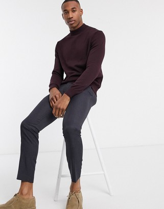 French Connection organic cotton turtleneck in burgundy