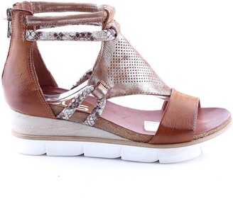 Mjus Tapasita Leather Wedge Sandals