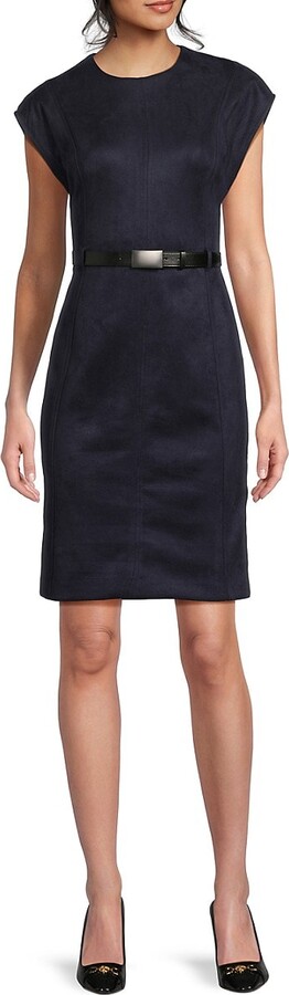 calvin klein belted sheath dress