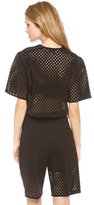 Thumbnail for your product : 3.1 Phillip Lim Cropped Laser Cut Dot Blouse