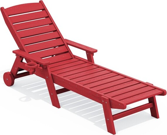 HYLEORYHDPE5-LevelAdjustmentOutdoorLeisureLoungeChair/Color:Red