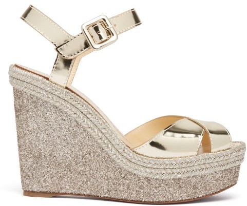 louboutin wedges gold