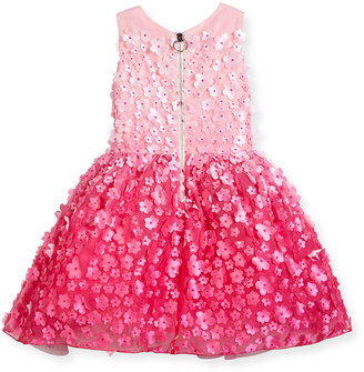 Zoë Ltd Sleeveless 3D Floral Tulle Dress, Pink, Size 7-16