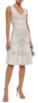 Thumbnail for your product : Herve Leger Tiered Metallic Jacquard-knit Dress