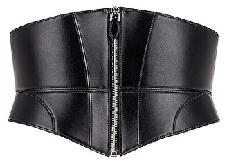 Alaïa Leather Large Zip Bustier Belt in Black Womens Accessories Belts 