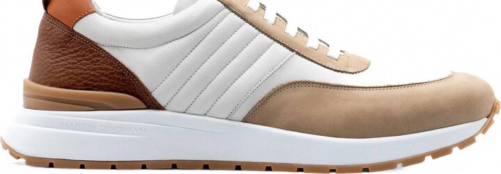 Martin Dingman Men's Dawson Glove Leather Sneakers In White/sand