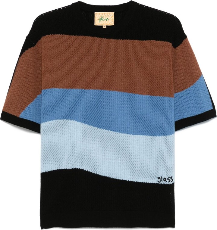 Glass Cypress Black Colour-Block T-Shirt