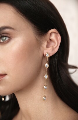 Ettika Crystal Teardrop Linear Drop Earrings