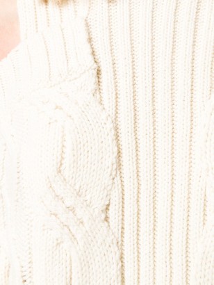Monse Cold-Shoulder Fisherman Knit Sweater