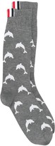 Thumbnail for your product : Thom Browne Mid-Calf Dolphin Icon Socks