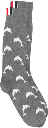 Thom Browne Mid-Calf Dolphin Icon Socks