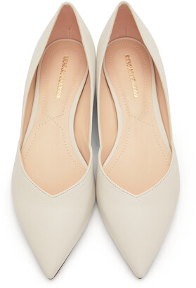 Nicholas Kirkwood Off-White Casati D'Orsay Ballerina Pearl Flats Size 7 / 37