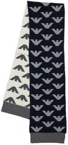Thumbnail for your product : Emporio Armani Logo Intarsia Wool Knit Scarf