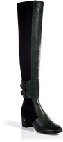 Thumbnail for your product : Laurence Dacade Leather/Stretch Crepe Over-the-Knee Boots Gr. 40