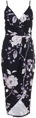 Dorothy Perkins Womens *Quiz Black Floral Wrap Dress
