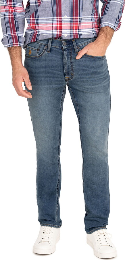 U.S. Polo Assn. Men's Slim Straight Knit Denim Jean