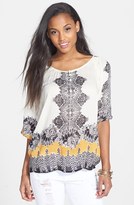 Thumbnail for your product : Angie Print Peasant Top (Juniors)