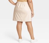 Thumbnail for your product : Ava & Viv Women' Faux Leather Mini A-Line Skirt Cream 2X