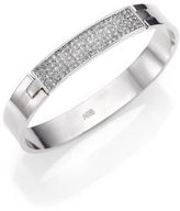 Thumbnail for your product : ABS by Allen Schwartz Modern Geometric Pavé Plate Bangle Bracelet/Silvertone