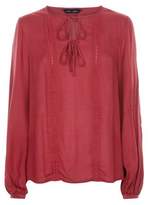 Thumbnail for your product : New Look Burgundy Circle Lace Trim Smock Top