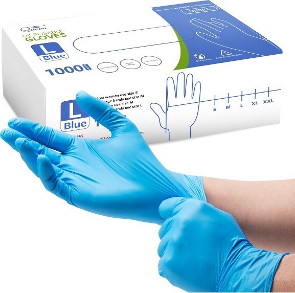 Queen MeasuProDisposableNitrileExaminationglovespowderFree,Large100PCS